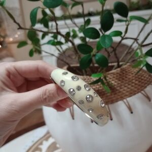 Vintage Thermoset Plastic Rhinestone Clamper Bracelet